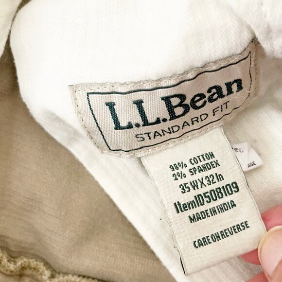 LL Bean Tan Corduroy Pants Sz 35x32 - Picture 3 of 5